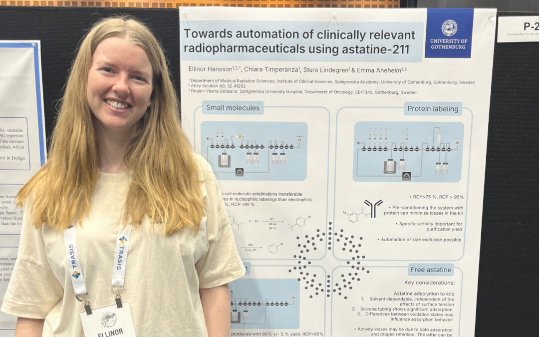 Ellinor Hansson framför sin poster på konferensen iSRS i Australien